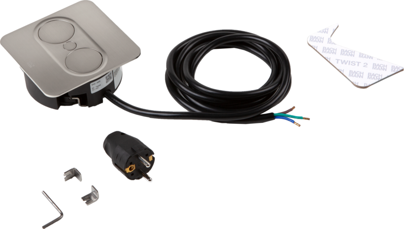 Power Strip TWIST 2 1-way+USB 2m