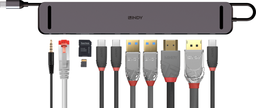 Station accueil LINDY USB-C - HDMI+DP