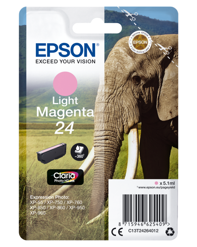 Tinteiro Epson 24 Claria magenta-claro