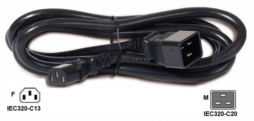 Power Cord IEC320-C13 to C20, 10A
