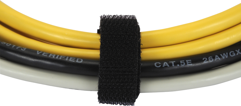 Hook-and-Loop Cable Tie Roll 25m Black