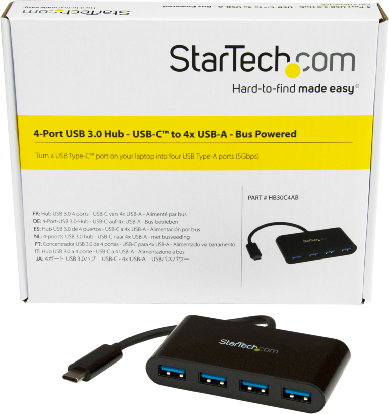StarTech USB Hub 3.0 4-port Black