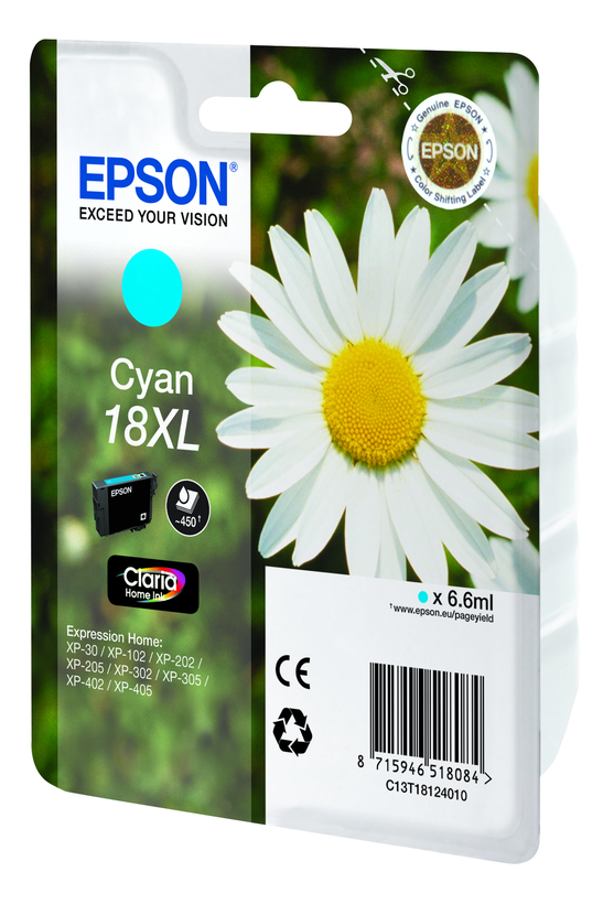 Encre Epson 18 XL, cyan