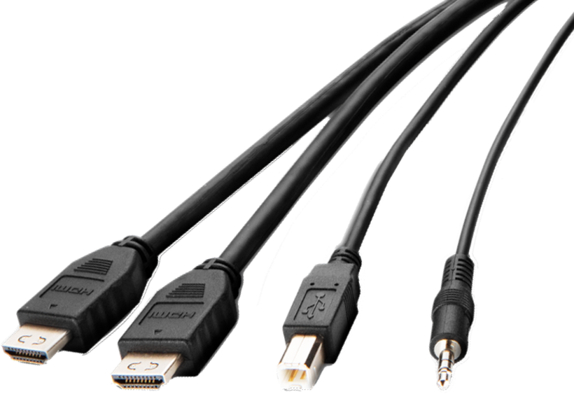 Câble KVM Belkin 2xHDMI, USB, audio 1,8m