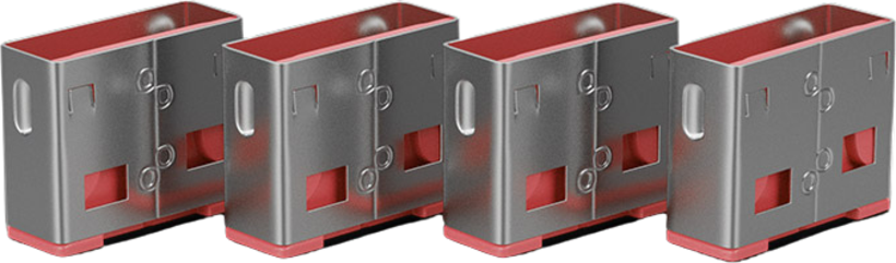 USB-A Port Blocker Pink 4-pack + 1 Key