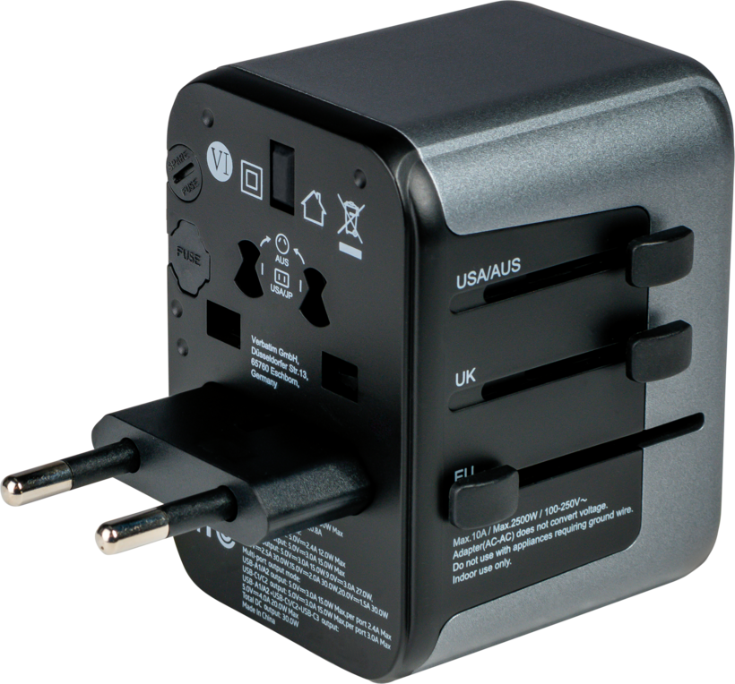 Verbatim World + 5x USB Travel Adapter