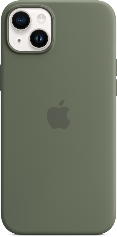 Coque silicone Apple iPhone 14Plus olive