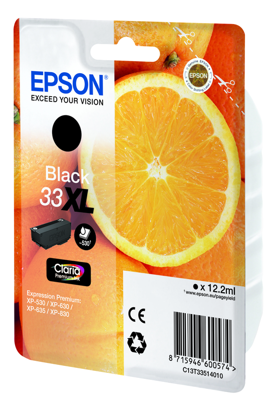 Epson 33XL Claria tinta, fekete