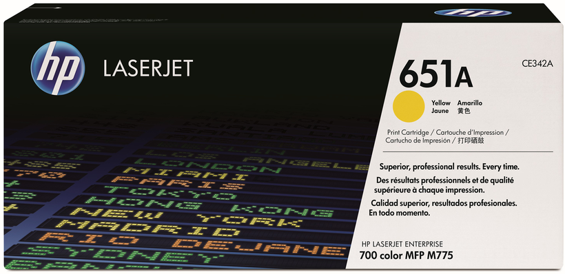 HP Cartucho de tóner 651A amarillo