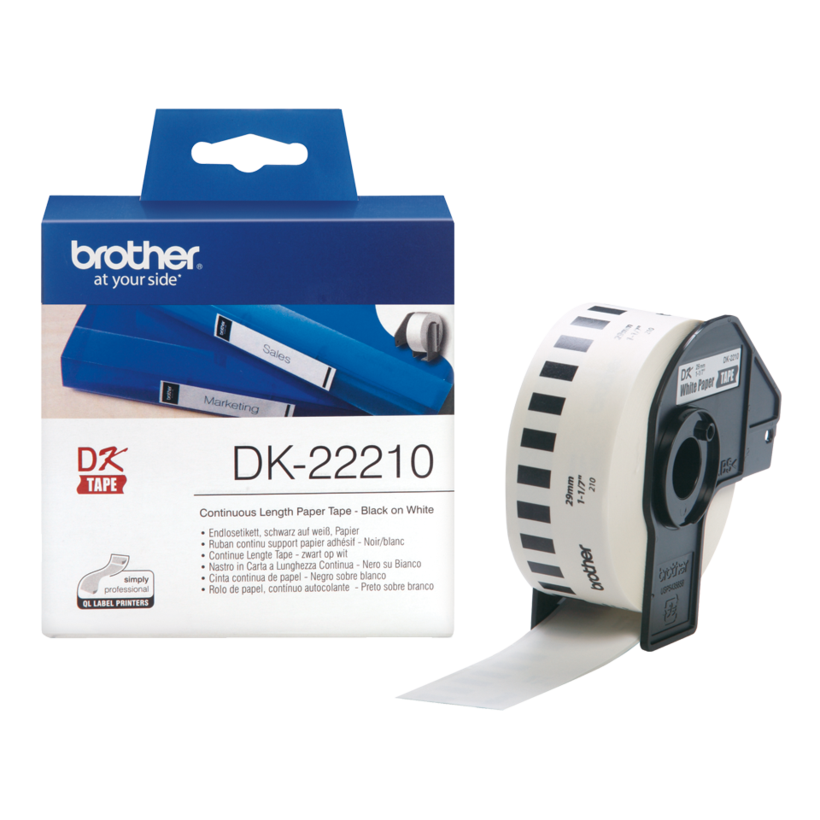 Brother 29mmx30m Cont. Label Roll White
