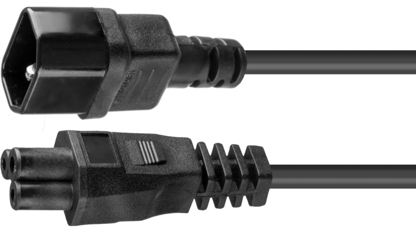 Câble alimentation C14 m.-C5 f., 3m noir