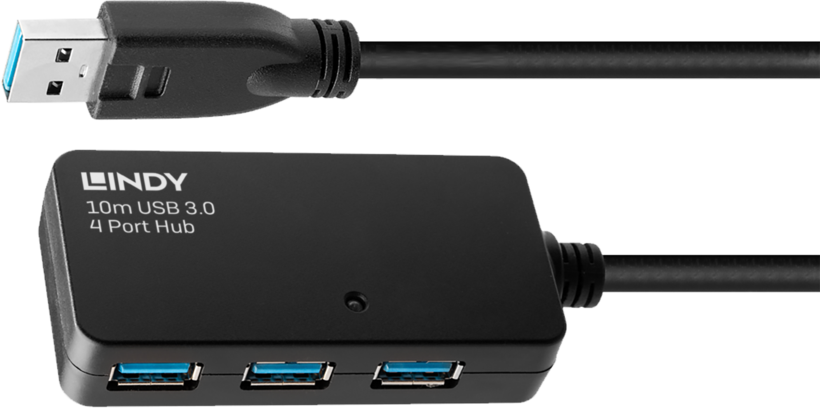 LINDY USB A Aktiv-Verlängerung 10 m+Hub