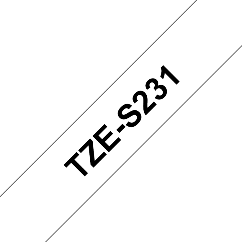 Brother Taśma TZE-S231 12mmx8m, biała