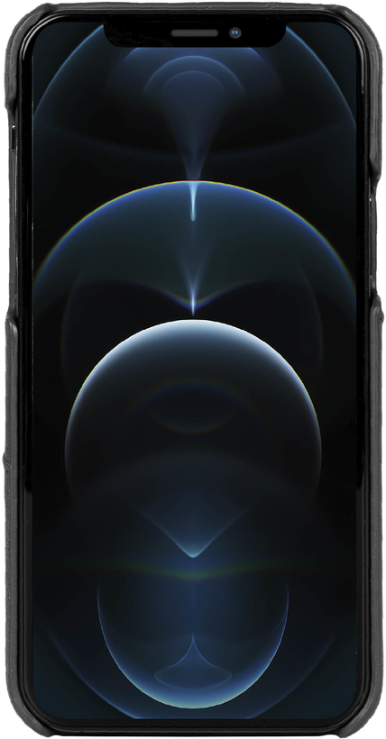 Custodia pelle per iPhone 12/Pro nera