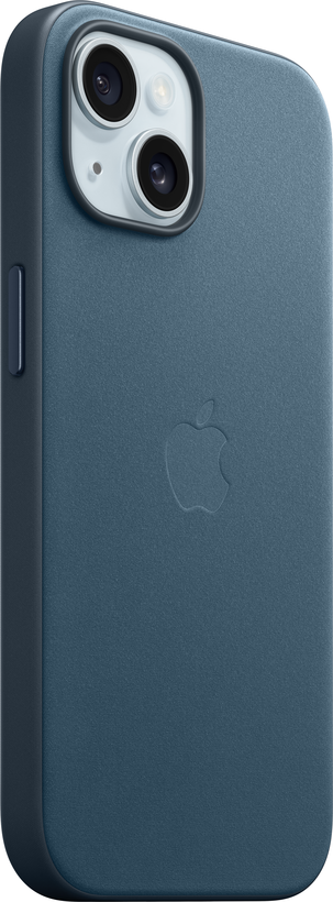 Custodia iPhone 15 tessuto blu pacifico