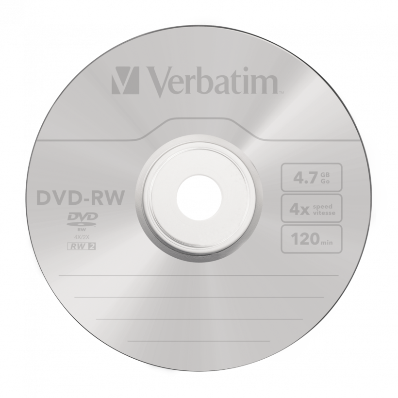 DVD-RW 4,7 Go Verbatim 4x, spindle de 10