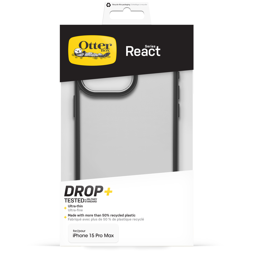 OtterBox iP 15 Pro Max React Black Crys.