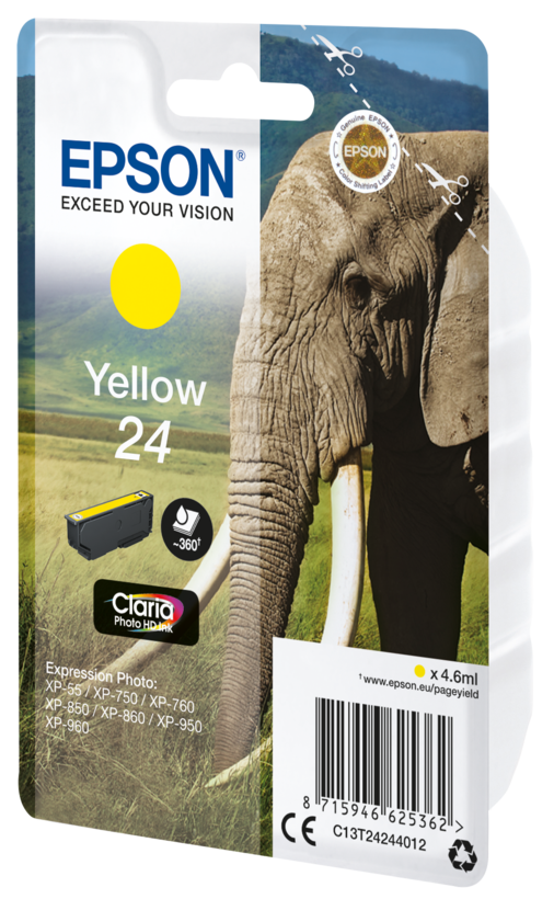Tinteiro Epson 24 Claria amarelo