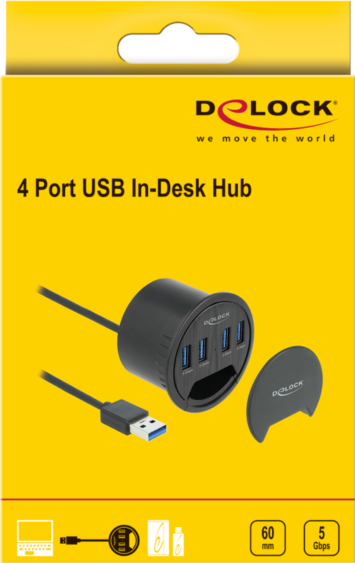 Delock USB Hub 3.0 Desk 4-port