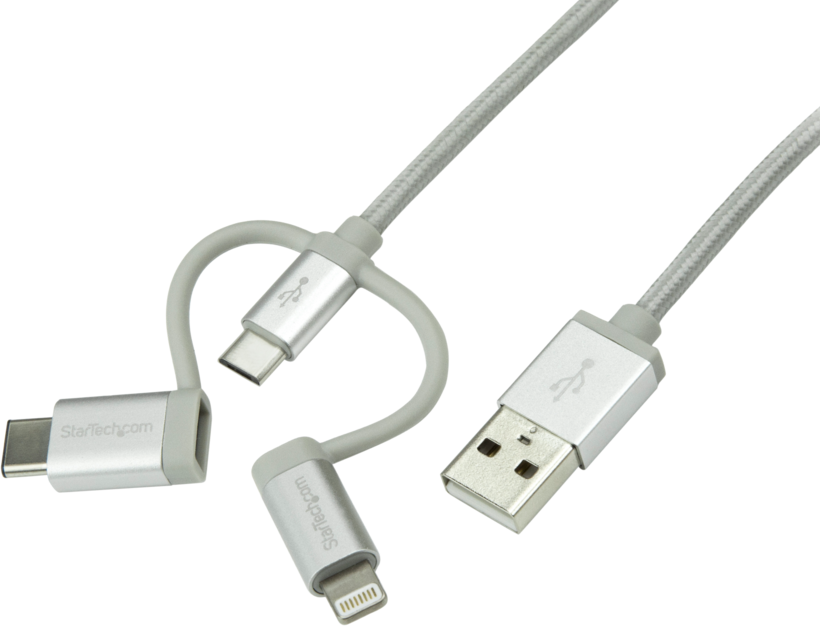 Buy StarTech USB A - Lightn/Micro-B/C Cable (LTCUB1MGR)