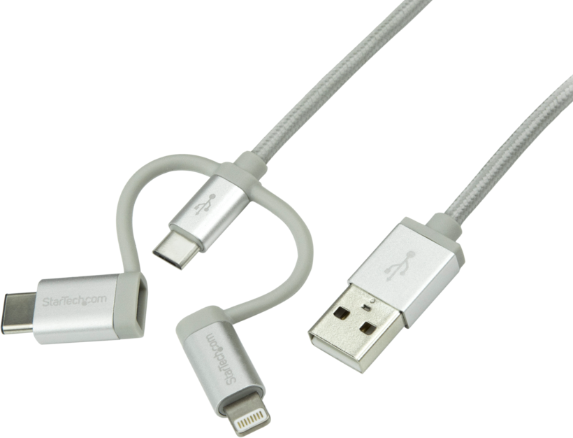 StarTech USB A - Lightn/Micro-B/C Cable