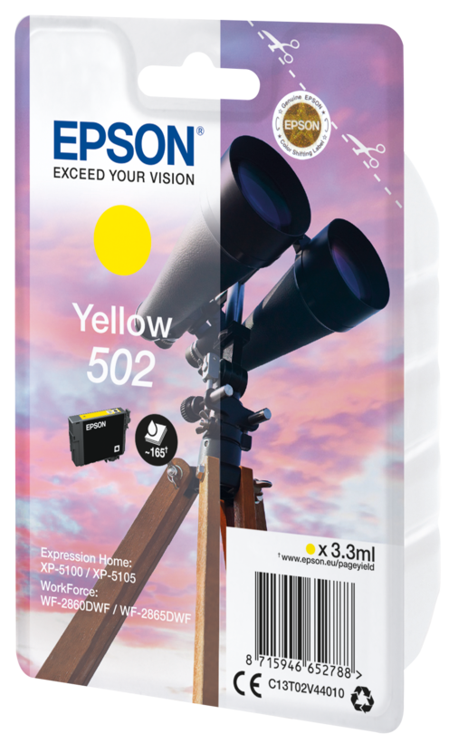 Epson Tusz 502, żółty
