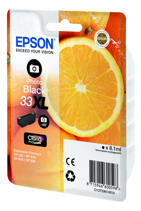 Epson 33XL Claria tinta, fotó-fekete