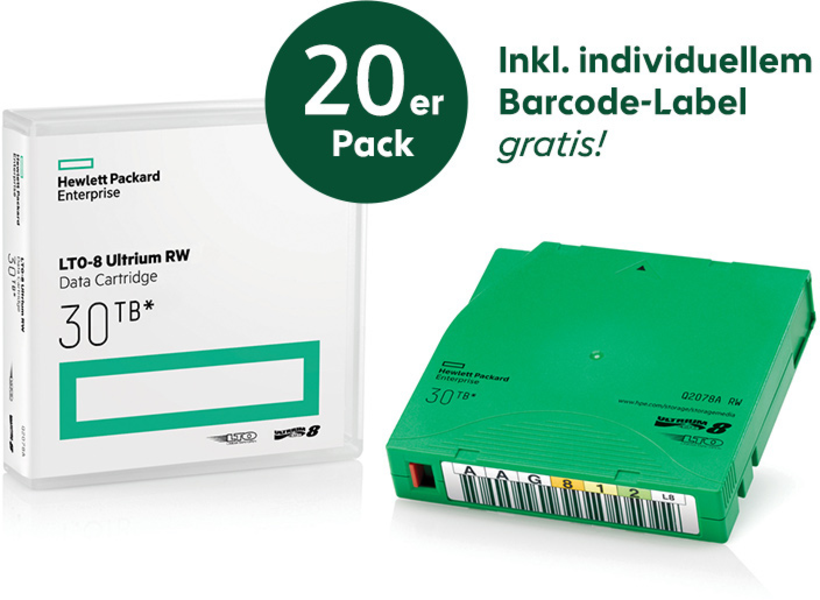 HPE LTO 8 Tape + Label PROMO 20 St