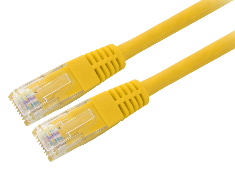 Câble patch RJ45 U/UTP Cat5e, 10m, jaune
