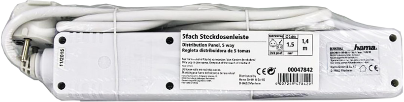 Steckdosenleiste 5fach 1,4 m Schalter