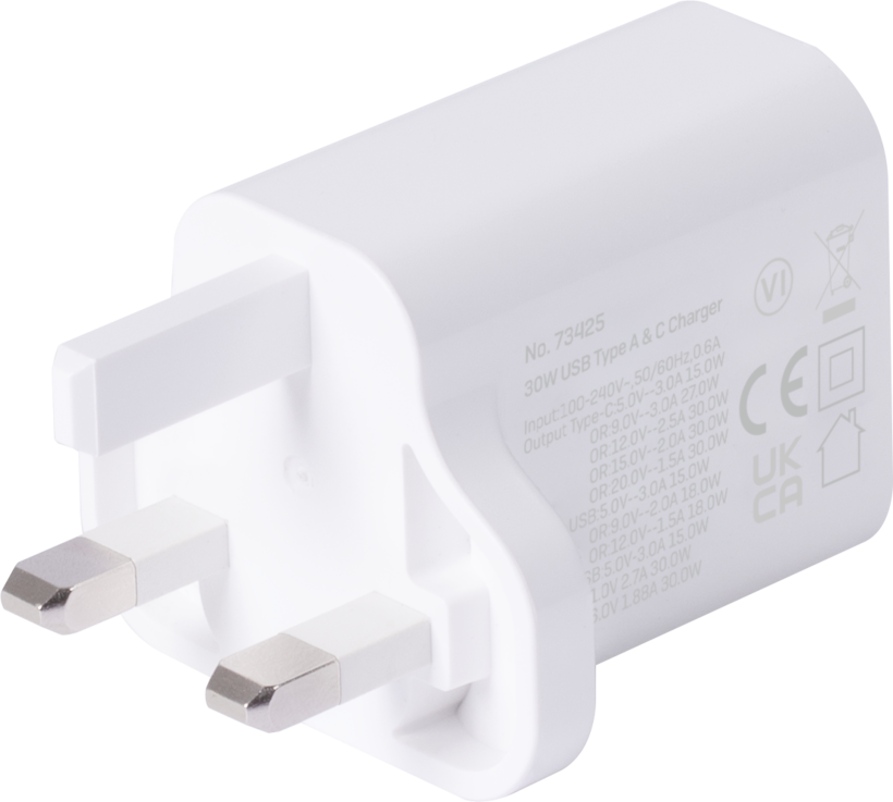 LINDY USB-C/USB-A Charger 30W