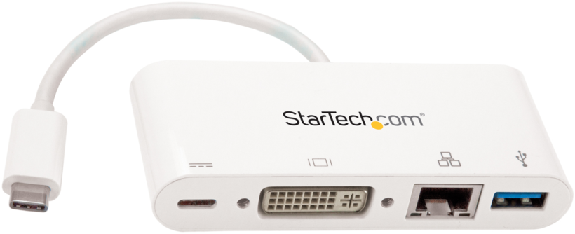 Adapter USB C/m - DVI-I+Ethernet+USB