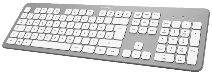Hama KW-700 Tastatur silber/weiß