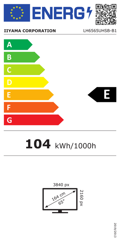 iiyama ProLite LH6565UHSB-B1 Display