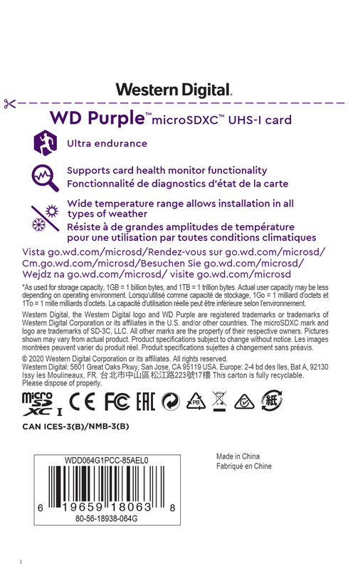 WD Purple SC QD101 microSDXC 64GB