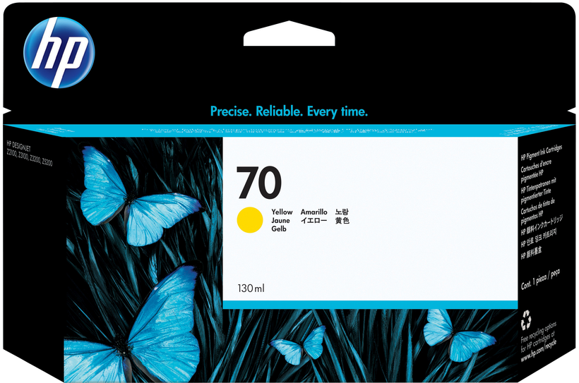 HP 70 tinta 130 ml sárga