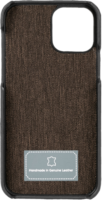 Custodia pelle per iPhone 12/Pro nera