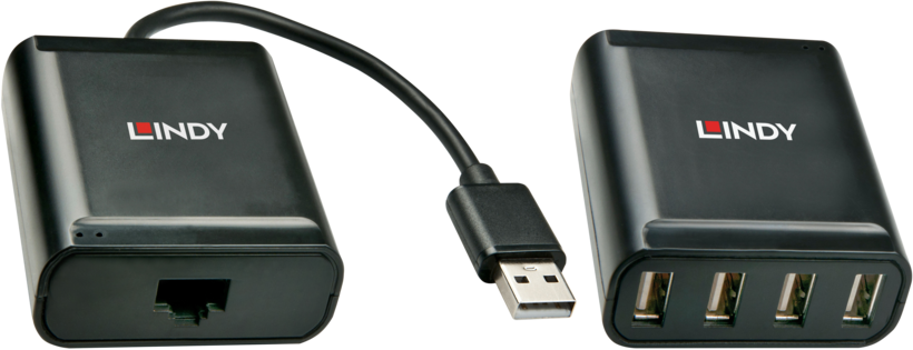 USB 2.0 Extender über Cat5 bis 60 m +Hub