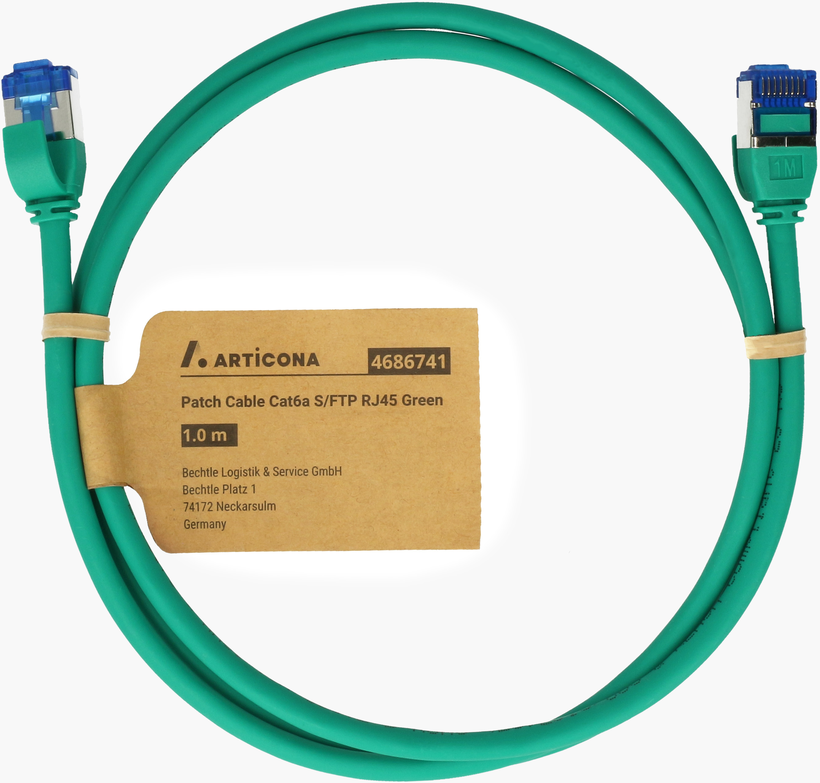 Patch Cable RJ45 S/FTP Cat6a 1.5m Green