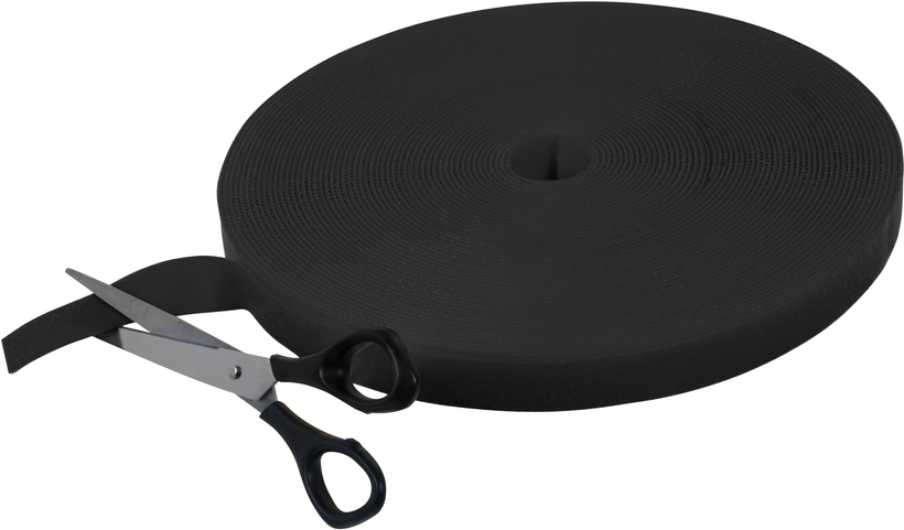 Hook-and-Loop Cable Tie Roll 10m Black