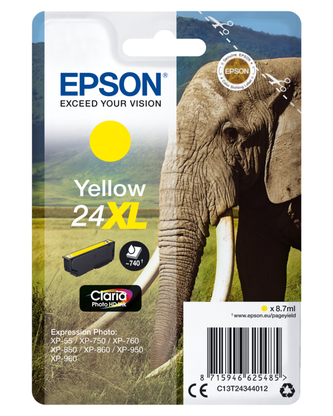 Tinta Epson 24XL, amarilla