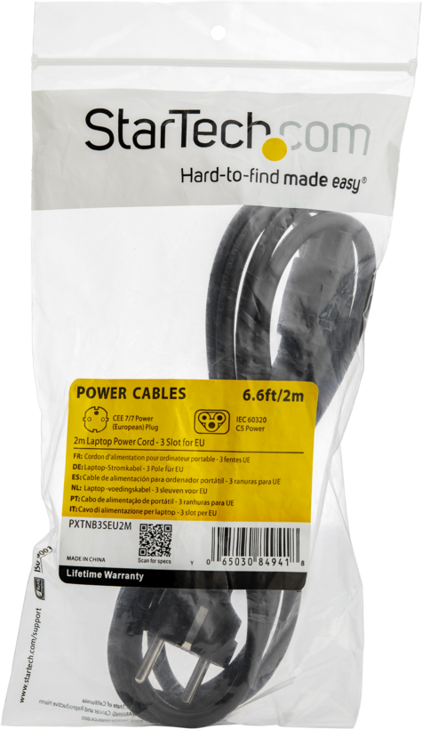 Power Cable Power/m-C5/f 2m Black