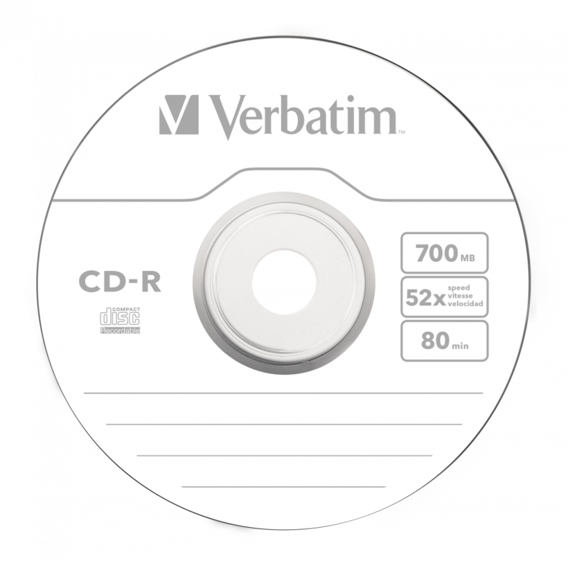 Verbatim CD-R 700MB 52x Inkjet SP(25)