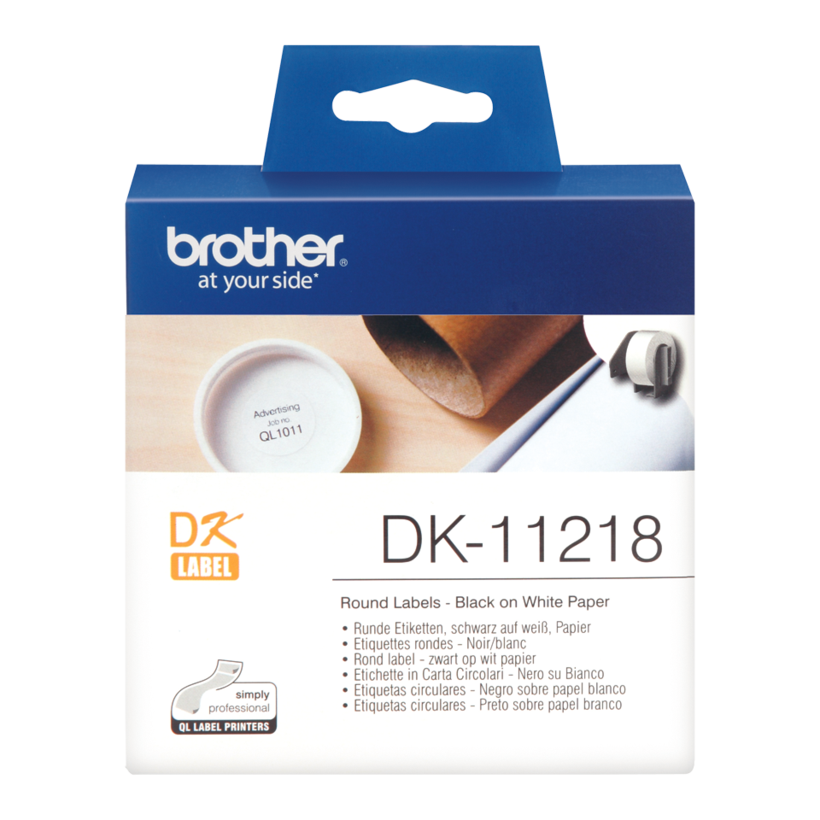 Etichette rotonde Brother Ø 24mm, bianco