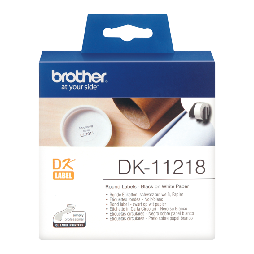 Brother Ø 24mm Round Labels White