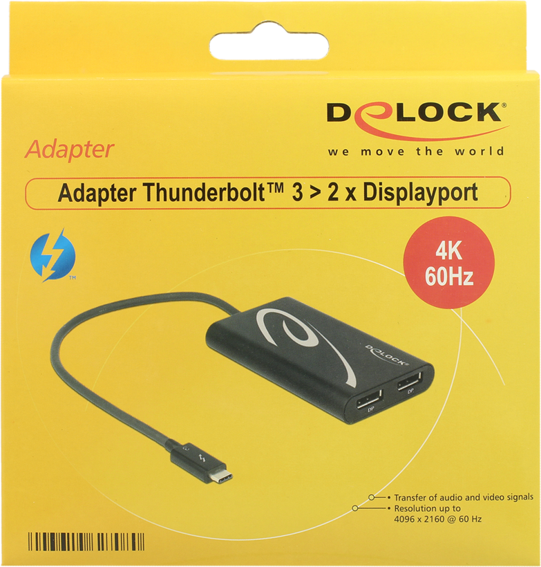 Adaptateur Thunderbolt3 type C > 2xDP f.