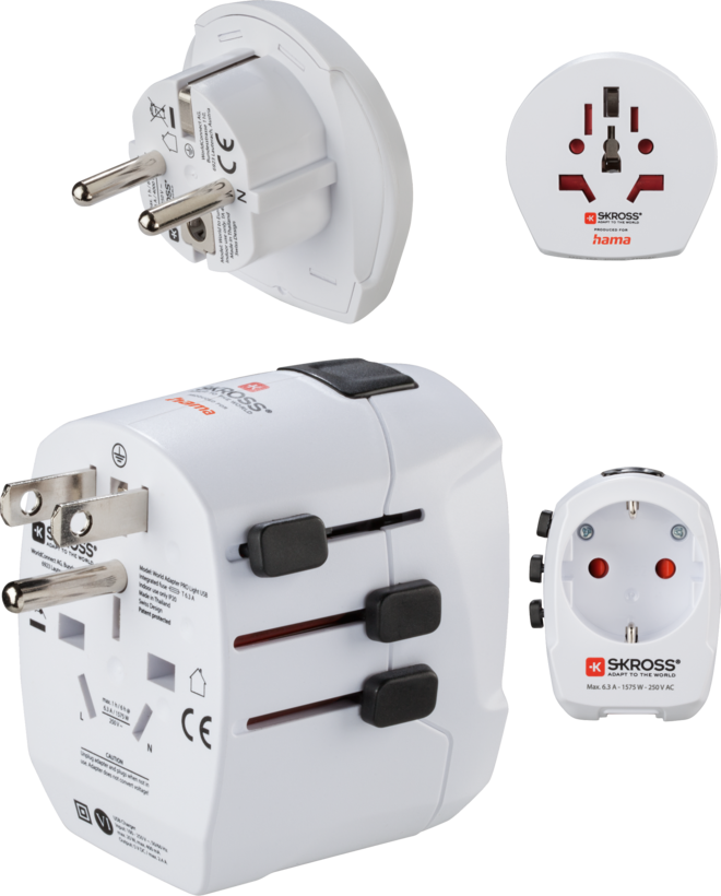 Hama Skross World + 2xUSB Travel Adapter