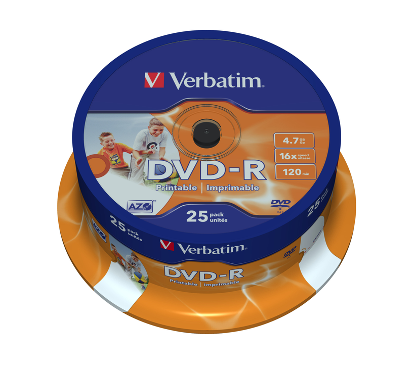 Verbatim DVD-R 4.7GB 16x Ink SP 25-pack