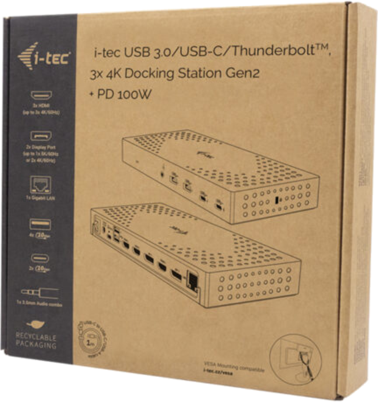 i-tec USB-C/A - 3xHDMI/2xDP dokkoló