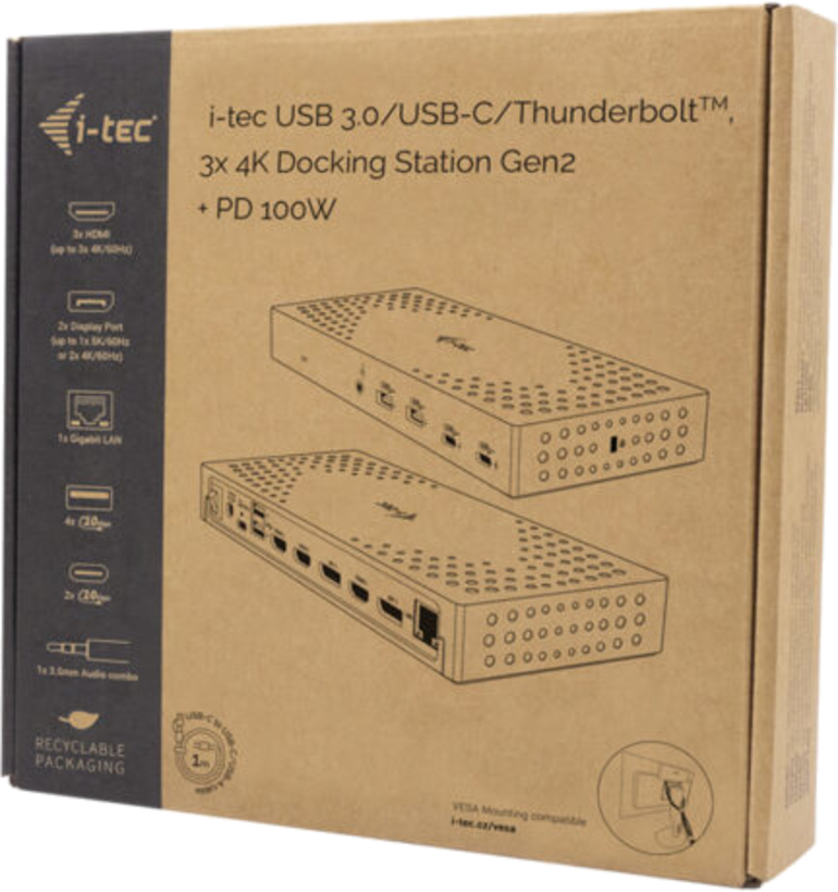 i-tec USB-C/A - 3xHDMI/2xDP Dock